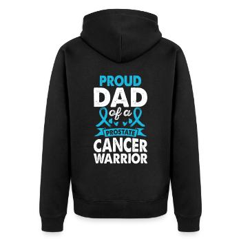 Father of Prostate Cancer Warrior Consciousness - Unisex Premium Organic Zip Hoodie - black - Back - Nico (187cm)