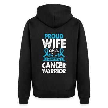 Wife of Prostate Cancer Warrior Consciousness - Unisex Premium Organic Zip Hoodie - black - Back - Nico (187cm)