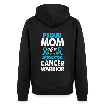 Mother of Prostate Cancer Warrior Consciousness - Unisex Premium Organic Zip Hoodie - black - Back - Nico (187cm)