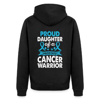 Daughter of Prostate Cancer Warrior Consciousness - Unisex Premium Organic Zip Hoodie - black - Back - Nico (187cm)