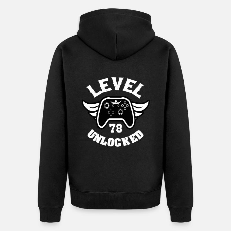 Niveau 78 Débloqué 78 Anniversaire - Veste à capuche bio Premium Unisexe - noir