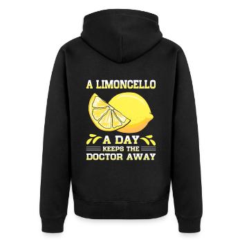 Amateur de limoncello italien - Veste à capuche bio Premium Unisexe - noir - Dos - Nico (187cm)