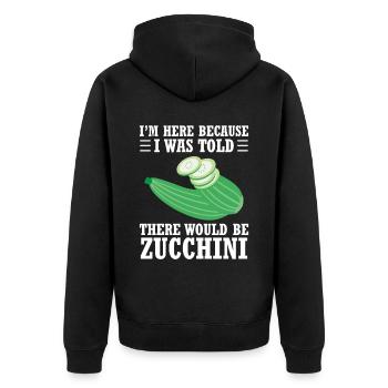 Courgette - Unisex Premium Organic Zip Hoodie - black - Back - Nico (187cm)