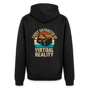 Cadeau VR de réalité virtuelle - Veste à capuche bio Premium Unisexe - noir - Dos - Nico (187cm)
