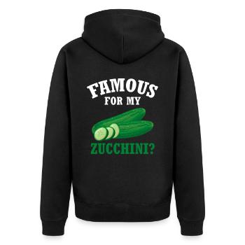 Courgette - Unisex Premium Organic Zip Hoodie - black - Back - Nico (187cm)