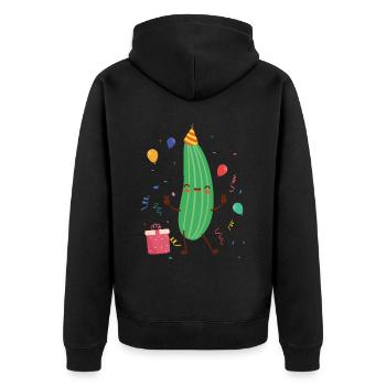 Courgette - Unisex Premium Organic Zip Hoodie - black - Back - Nico (187cm)