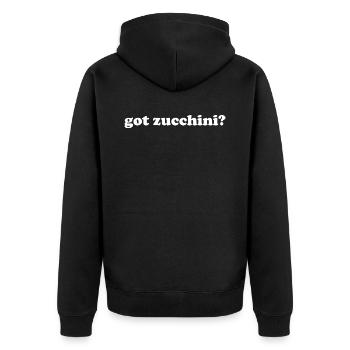 Courgette - Unisex Premium Organic Zip Hoodie - black - Back - Nico (187cm)
