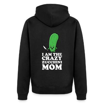 Courgette - Unisex Premium Organic Zip Hoodie - black - Back - Nico (187cm)
