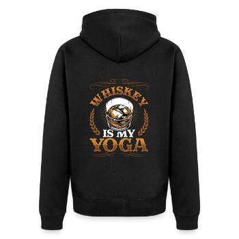 Le whisky est mon yoga, amateur de whisky - Veste à capuche bio Premium Unisexe - noir - Dos - Nico (187cm)