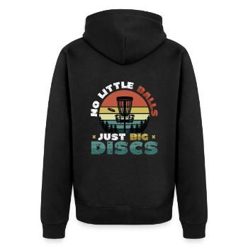 No small balls, just big discs - Funny - Unisex Premium Organic Zip Hoodie - black - Back - Nico (187cm)