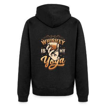 Le whisky est mon yoga, amateur de whisky - Veste à capuche bio Premium Unisexe - noir - Dos - Nico (187cm)