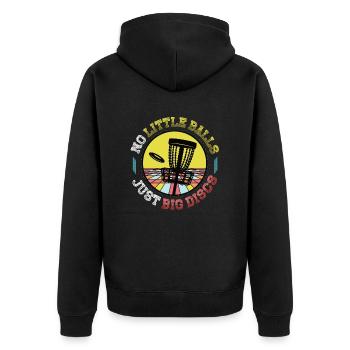 No small balls, just big discs - Funny - Unisex Premium Organic Zip Hoodie - black - Back - Nico (187cm)