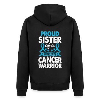 Prostate Cancer Warrior Sister Consciousness - Unisex Premium Organic Zip Hoodie - black - Back - Nico (187cm)