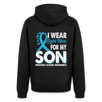 Portez du bleu clair pour le Mois de la Conscience - Veste à capuche bio Premium Unisexe - noir - Dos - Nico (187cm)