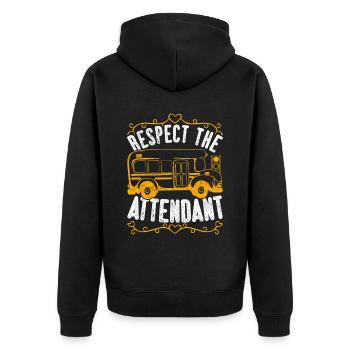 School bus driver School bus attendant - Unisex Premium Organic Zip Hoodie - black - Back - Nico (187cm)