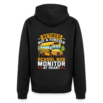 Schulbusfahrer Busfahrer Busbegleiter - Unisex Premium Bio Zip Hoodie - Schwarz - Hinten - Nico (187cm)