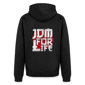 JDM For Life Motorsport Auto Tuning Automotive - Unisex Premium Organic Zip Hoodie - black - Back - Nico (187cm)