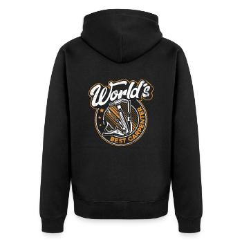 World's Best Carpenter Tischler Holztechniker - Unisex Premium Bio Zip Hoodie - Schwarz - Hinten - Nico (187cm)