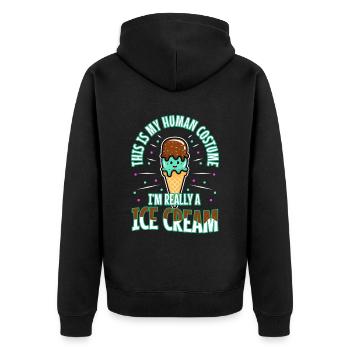 This is my human costume i'm really an ice cream - Unisex Premium Organic Zip Hoodie - black - Back - Nico (187cm)