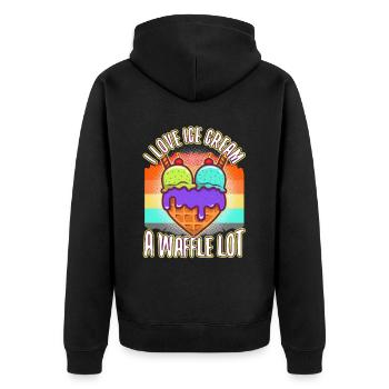 I love ice cream a waffle lot - Unisex Premium Organic Zip Hoodie - black - Back - Nico (187cm)