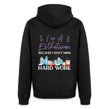 Cute Licensed Esthetician Skincare - Unisex Premium Bio Zip Hoodie - Schwarz - Hinten - Nico (187cm)