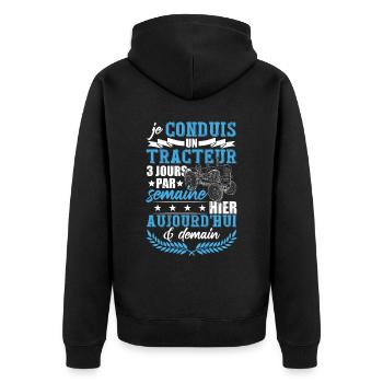 Je Conduis Un Tracteur - Veste à capuche bio Premium Unisexe - noir - Dos - Nico (187cm)