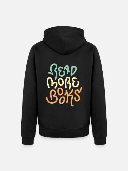 Read more books - Unisex Premium Organic Zip Hoodie - black