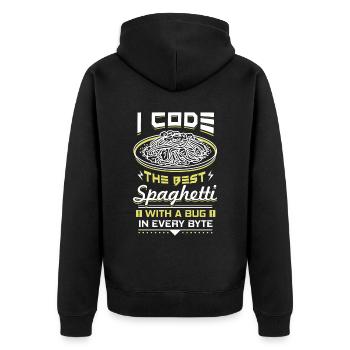 Computer programming - Unisex Premium Organic Zip Hoodie - black - Back - Nico (187cm)