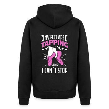 Tap Dancers Tap Dance Shoes Tap Dance Instructors - Unisex Premium Organic Zip Hoodie - black - Back - Nico (187cm)