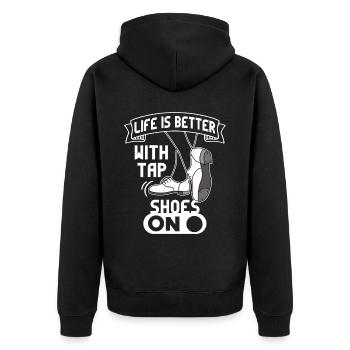 Tap Dancer Tap Dance Shoes Tap Dance Instructor - Unisex Premium Organic Zip Hoodie - black - Back - Nico (187cm)