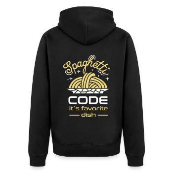 Computer programming - Unisex Premium Organic Zip Hoodie - black - Back - Nico (187cm)