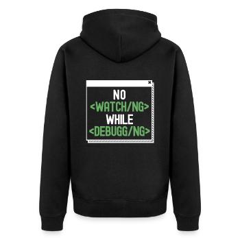 Développeur Coder Programmeur Humour - Veste à capuche bio Premium Unisexe - noir - Dos - Nico (187cm)