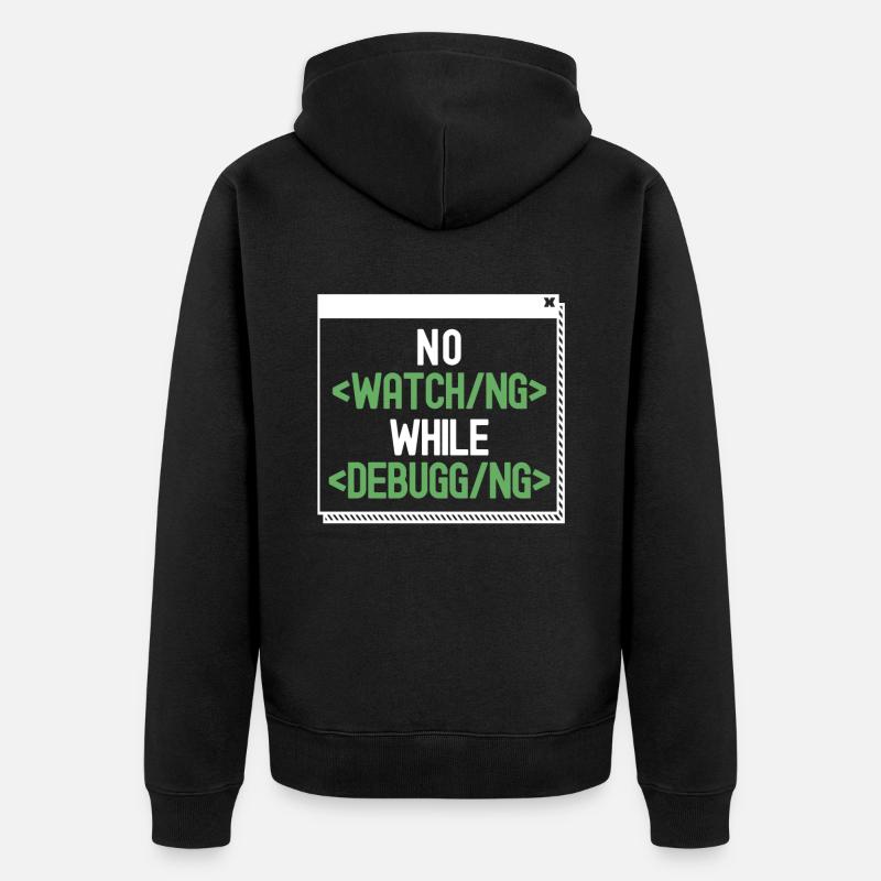 Entwickler Coder Programmierer Humor - Unisex Premium Bio Zip Hoodie - Schwarz