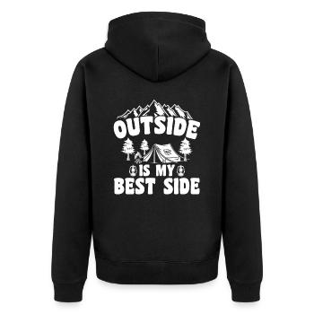 Pfadfinder - Unisex Premium Bio Zip Hoodie - Schwarz - Hinten - Nico (187cm)