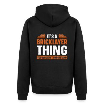 Mason Gift Profession Saying Mason - Unisex Premium Organic Zip Hoodie - black - Back - Nico (187cm)