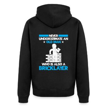 Mason Gift Profession Saying Mason - Unisex Premium Organic Zip Hoodie - black - Back - Nico (187cm)