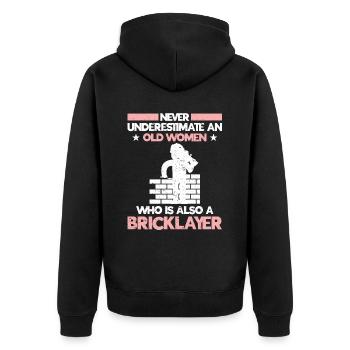 Mason Gift Profession Saying Mason - Unisex Premium Organic Zip Hoodie - black - Back - Nico (187cm)