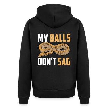 Kugelpython Schlange - Unisex Premium Bio Zip Hoodie - Schwarz - Hinten - Nico (187cm)