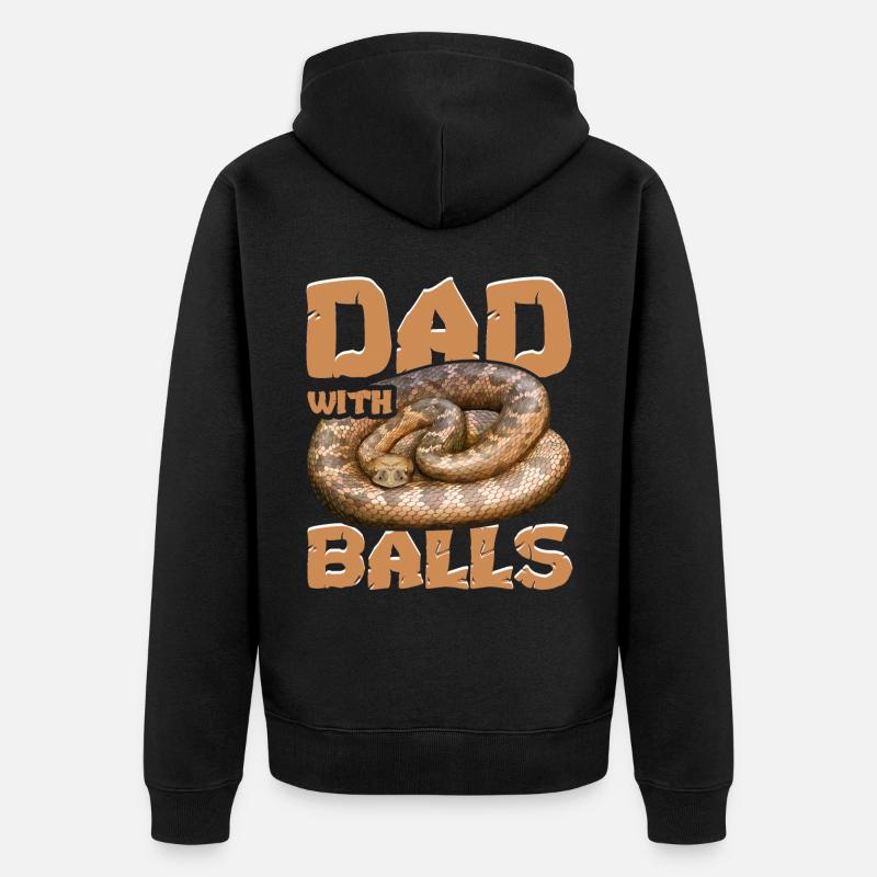 Ball Python Snake - Unisex Premium Organic Zip Hoodie - black