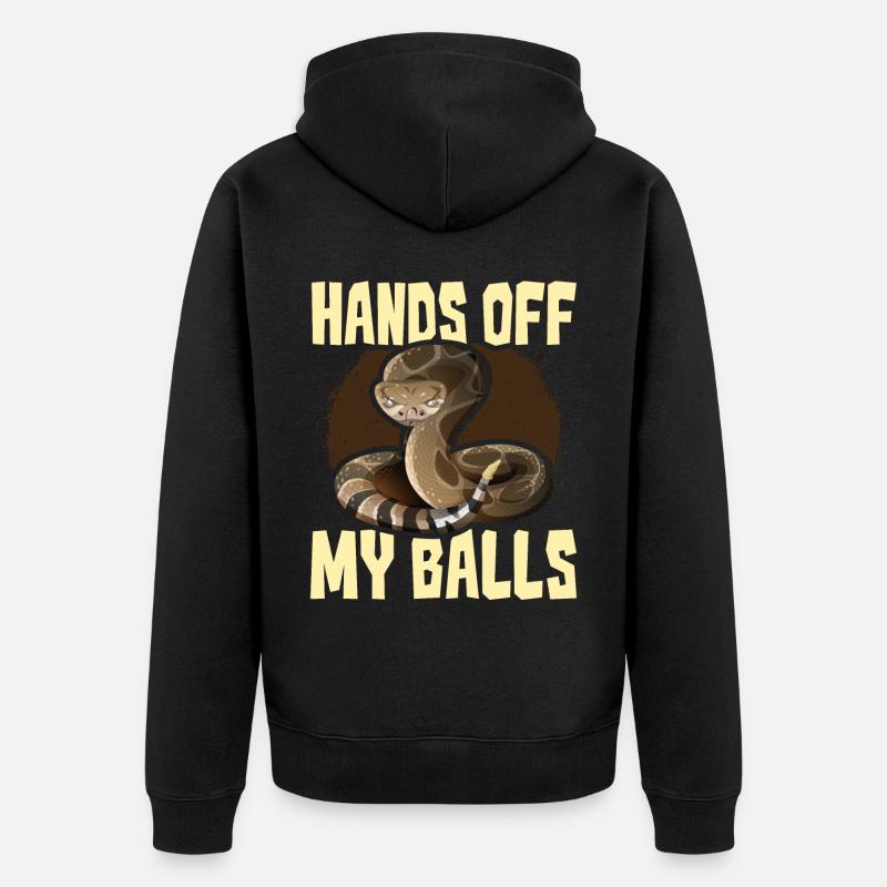 Ball Python Snake - Unisex Premium Organic Zip Hoodie - black