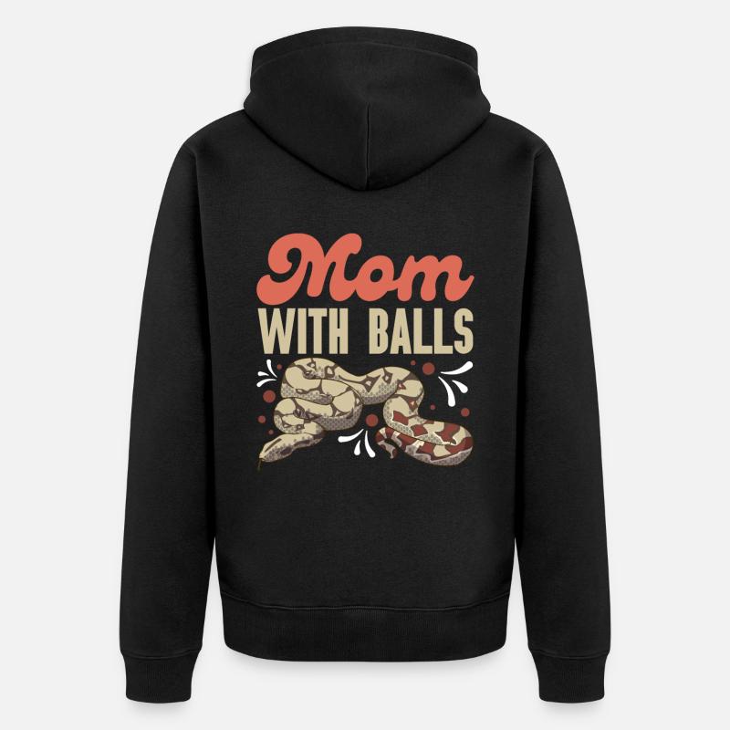 Ball python snake - Unisex Premium Organic Zip Hoodie - black