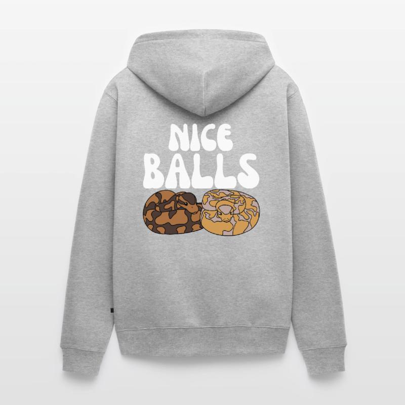 Ball Python Snake Unisex Premium Organic Zip Hoodie