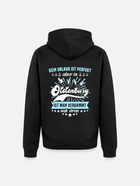 Oldenburg Sprüche Oldenburger Spruch - Unisex Premium Bio Zip Hoodie - Schwarz
