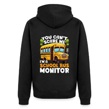 Schulbusfahrer Busfahrer Busbegleiter - Unisex Premium Bio Zip Hoodie - Schwarz - Hinten - Nico (187cm)