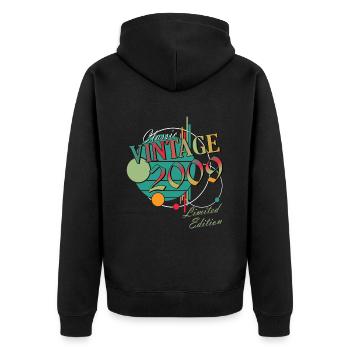 Vintage 2009 - Born In June 2009 - Unisex Premium Organic Zip Hoodie - black - Back - Nico (187cm)