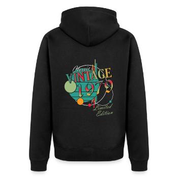 Vintage 1979 Vintage Birthday Retro Gift - Unisex Premium Organic Zip Hoodie - black - Back - Nico (187cm)