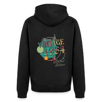 Vintage 1984 Vintage Retro Birthday Gift - Unisex Premium Organic Zip Hoodie - black - Back - Nico (187cm)