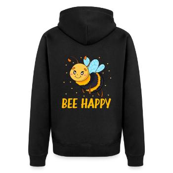 Bee Happy - Veste à capuche bio Premium Unisexe - noir - Dos - Nico (187cm)