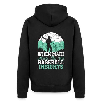 Baseball Math Lover Mathematician Baseball Player - Unisex Premium Organic Zip Hoodie - black - Back - Nico (187cm)