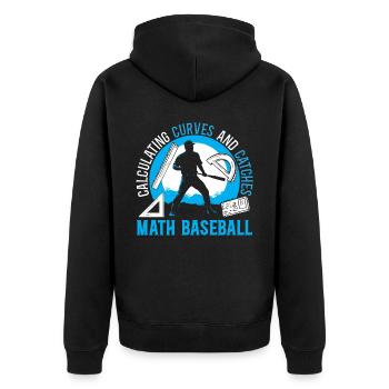 Baseball Mathe-Liebhaber Mathematiker Baseballspieler - Unisex Premium Bio Zip Hoodie - Schwarz - Hinten - Nico (187cm)